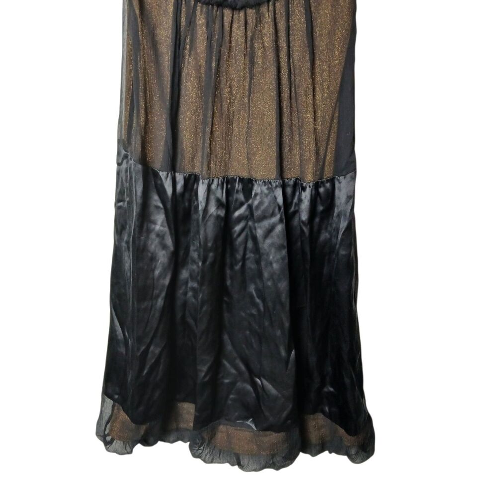 BCBGmaxmazria Black/Gold Bubble  Dress Size 0 Vintage Y2K Scoop Sleeveless Glitz - Picture 6 of 11